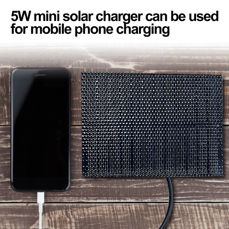 Portable Mini Solar Panel 5V 5W USB Solar Panel Charger Power Bank for Camping