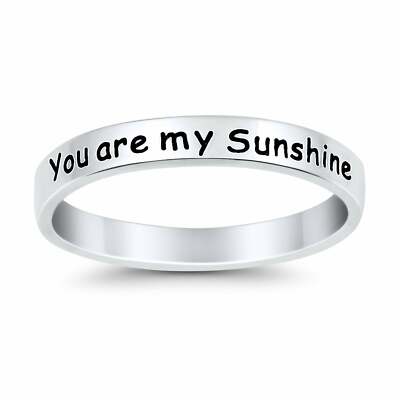 You are My Sunshine 2.5mm Band Plain Ring 925 Sterling Silver