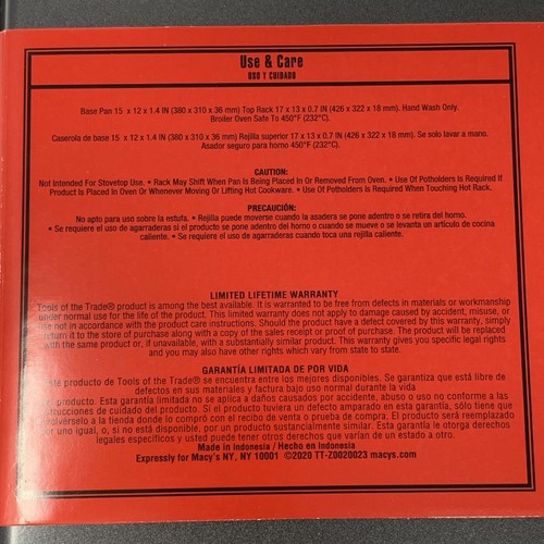 Tools Of the Trade - New Broiler Pan Tray Non-Stick 2-Piece Set Grill Or Bake!