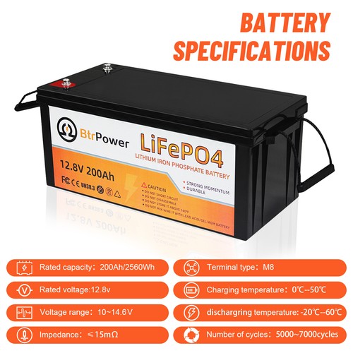 Btr 12V 50Ah 100Ah 140Ah Lifepo4 Deep Cycle Battery for RV Marine Solar System