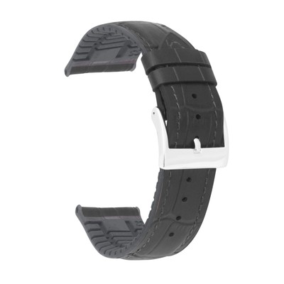 20mm Leather / Rubber Alligator Pat. Watch Band for Chopard Mille Miglia