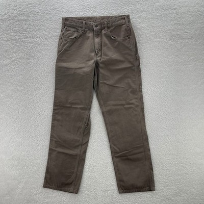Carhartt Pants Mens 34x34 Brown B159 MUS Loose Canvas Carpenter Workwear Grunge