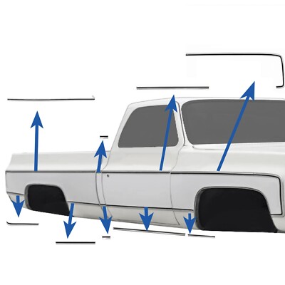 中国　堆朱 1973~1980 Chevy Truck Fender Door Body Side Molding Set