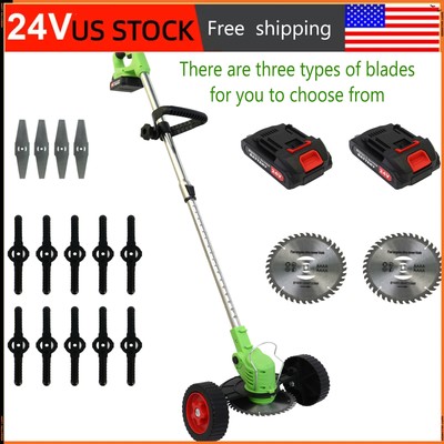2500W Cordless Weed Eater Electric Brush Cutter Lawn Edger Grass String Trimmer