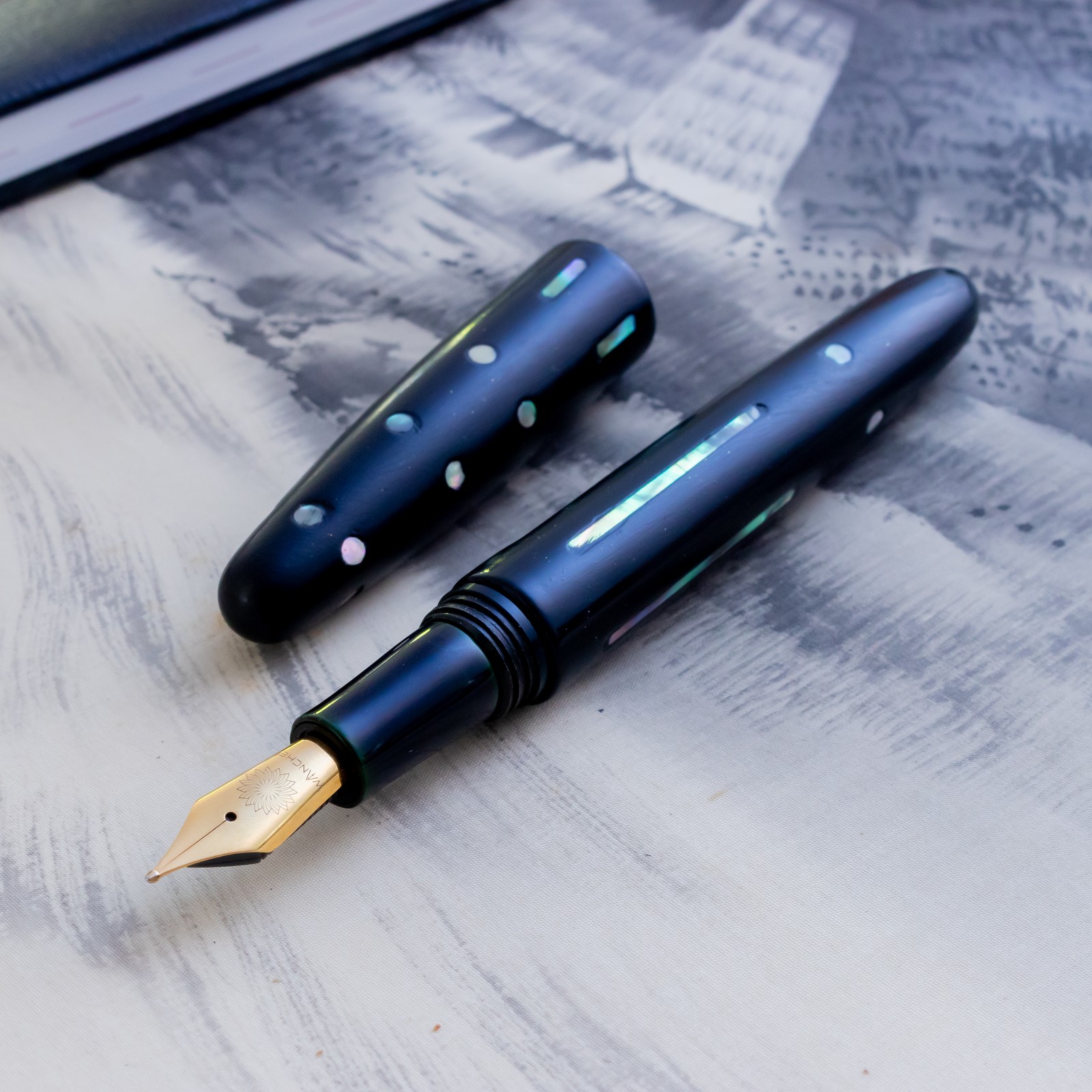 NEW Wancher Dream Pen Son Mai Raden Black Jowo #6 Fountain Pen Japan