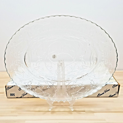 Princess House Heritage Fine Tempered Crystal Oval Serving Platter #568 UNUSED