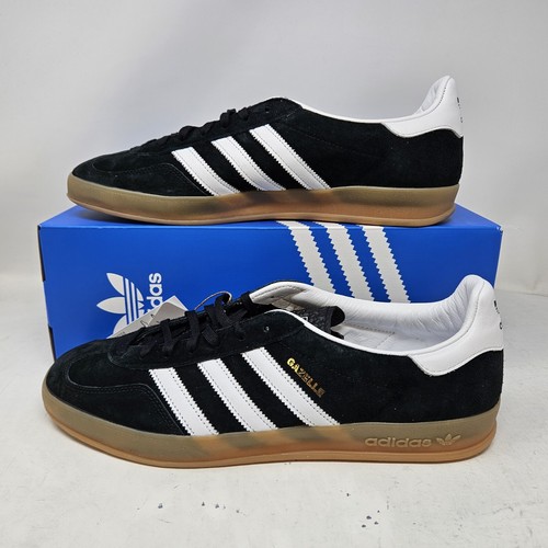 Men's Adidas Gazelle Indoor Black Gum Athletic Casual Shoes