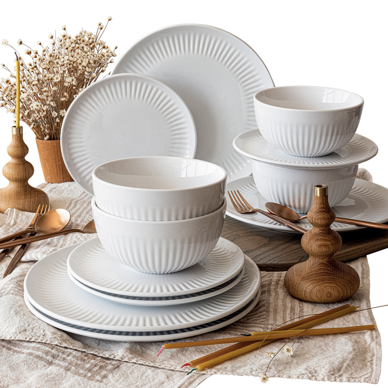 Over&Back 12-Piece Porcelain Dinnerware Set