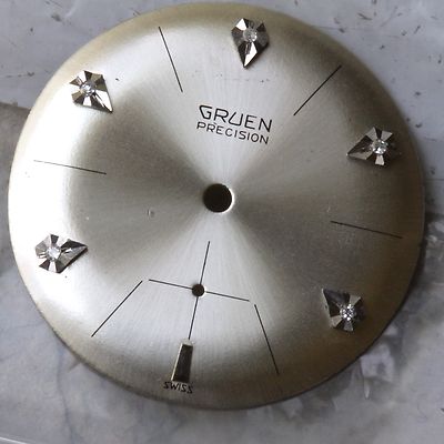 Vintage Gruen 510 watch diamond dial 29mm sub seconds NOS rare old stock part