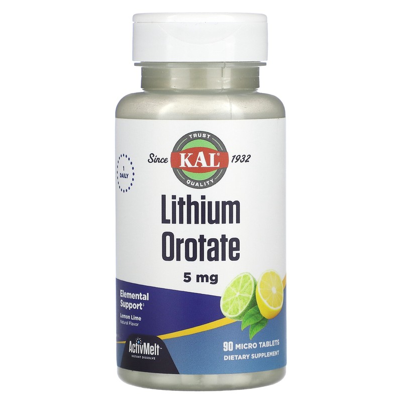 KAL Lithium Orotate Lemon Lime Natural Flavor 90 Micro Tablets