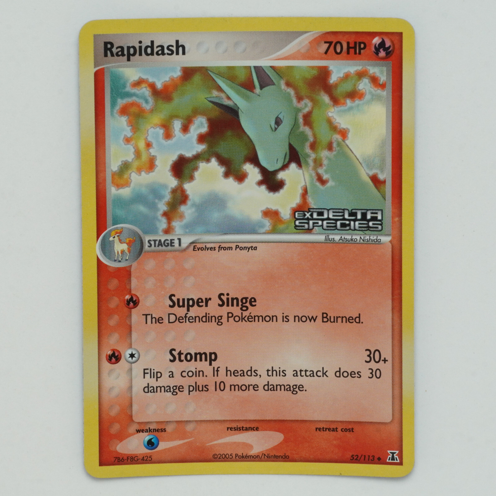 ピンク、イエロー、ホワイトへり各10m Rapidash 52/113 Stamped Holo Rare Ex Delta Species Pokemon