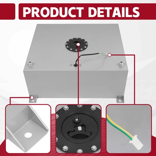 20 Gallon Aluminum Polished Race Drift Fuel Cell Tank Level Sender Lightweight