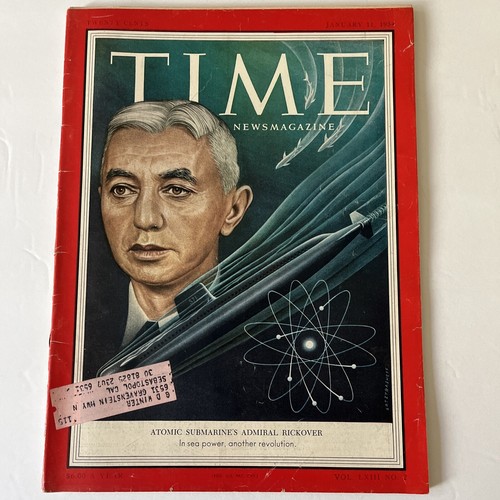 Time Magazine January 11, 1954 Atomic Submarine's Rickover