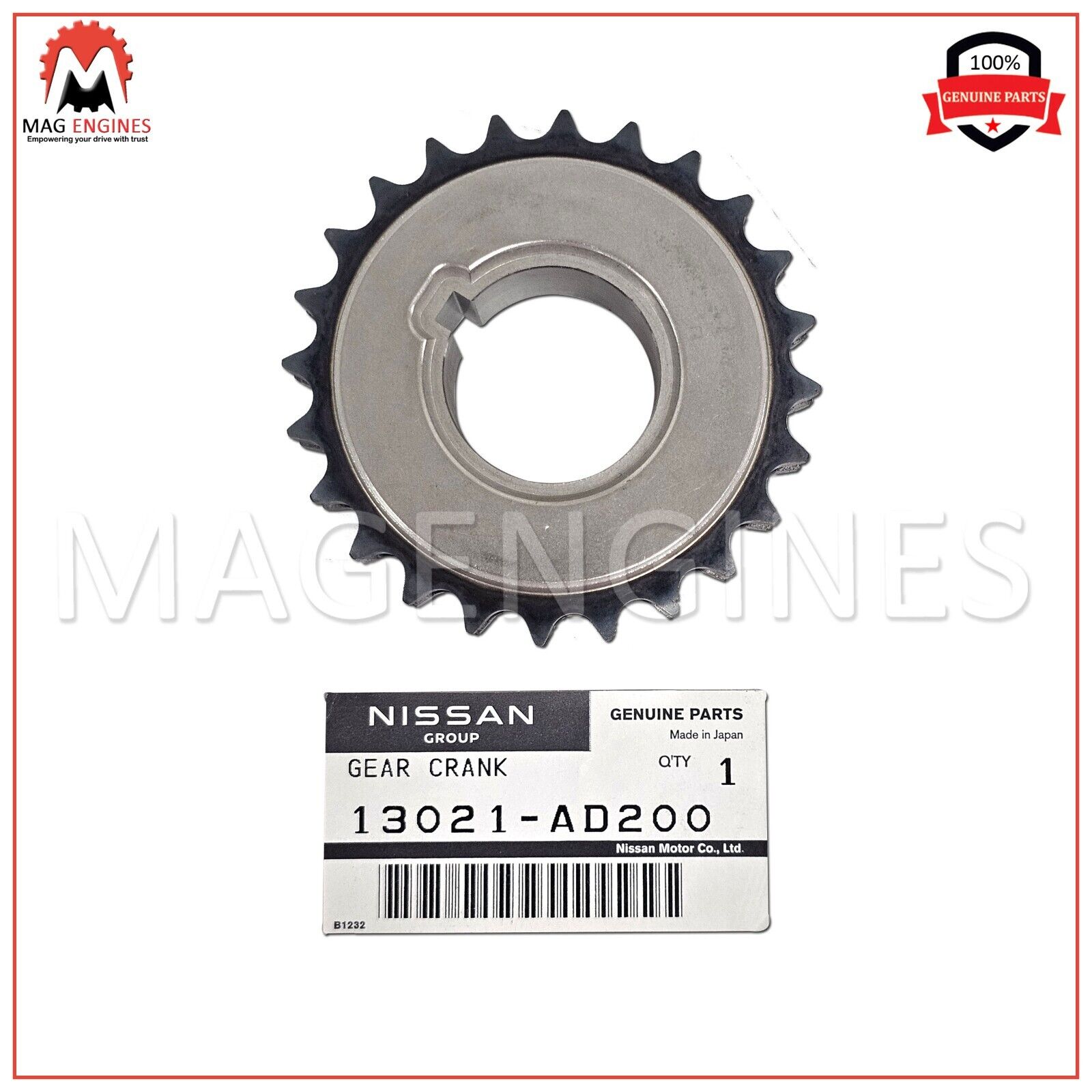 13021-AD200 GENUINE OEM CRANKSHAFT SPROCKET YD22DD YD25DDT YD25DDTi 13021AD200 13021-AD200 GENUINE OEM CRANKSHAFT SPROCKET YD22DD YD25DDT YD25DDTi 13021AD200
