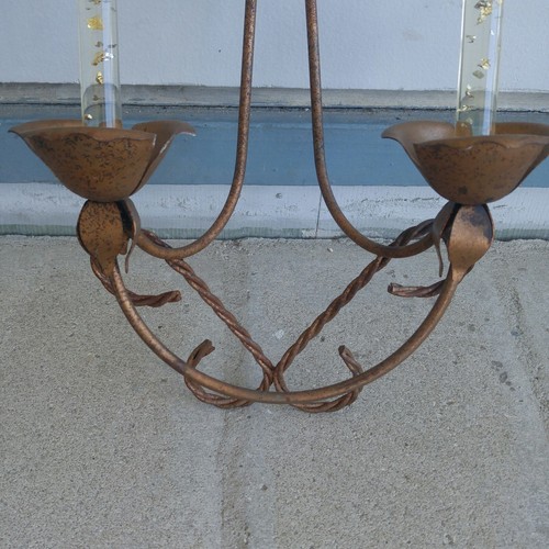 Vintage 2 lucite candlesticks silver and gold inside with sculpted metal candle