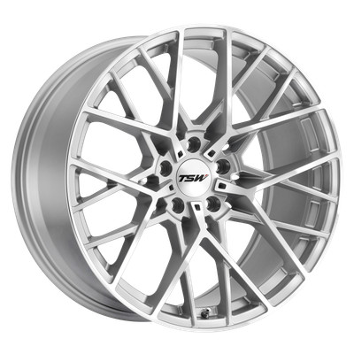 20x10 TSW SEBRING SILVER W/ MIRROR CUT FACE Wheel 5x4.5 (40mm)