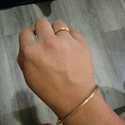 100% pure copper ring & bracelet handmade adjustable polished metal