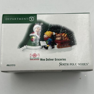 Department 56, North Pole Series, Elf Land, Wee Deliver Groceries, SN 56.57213