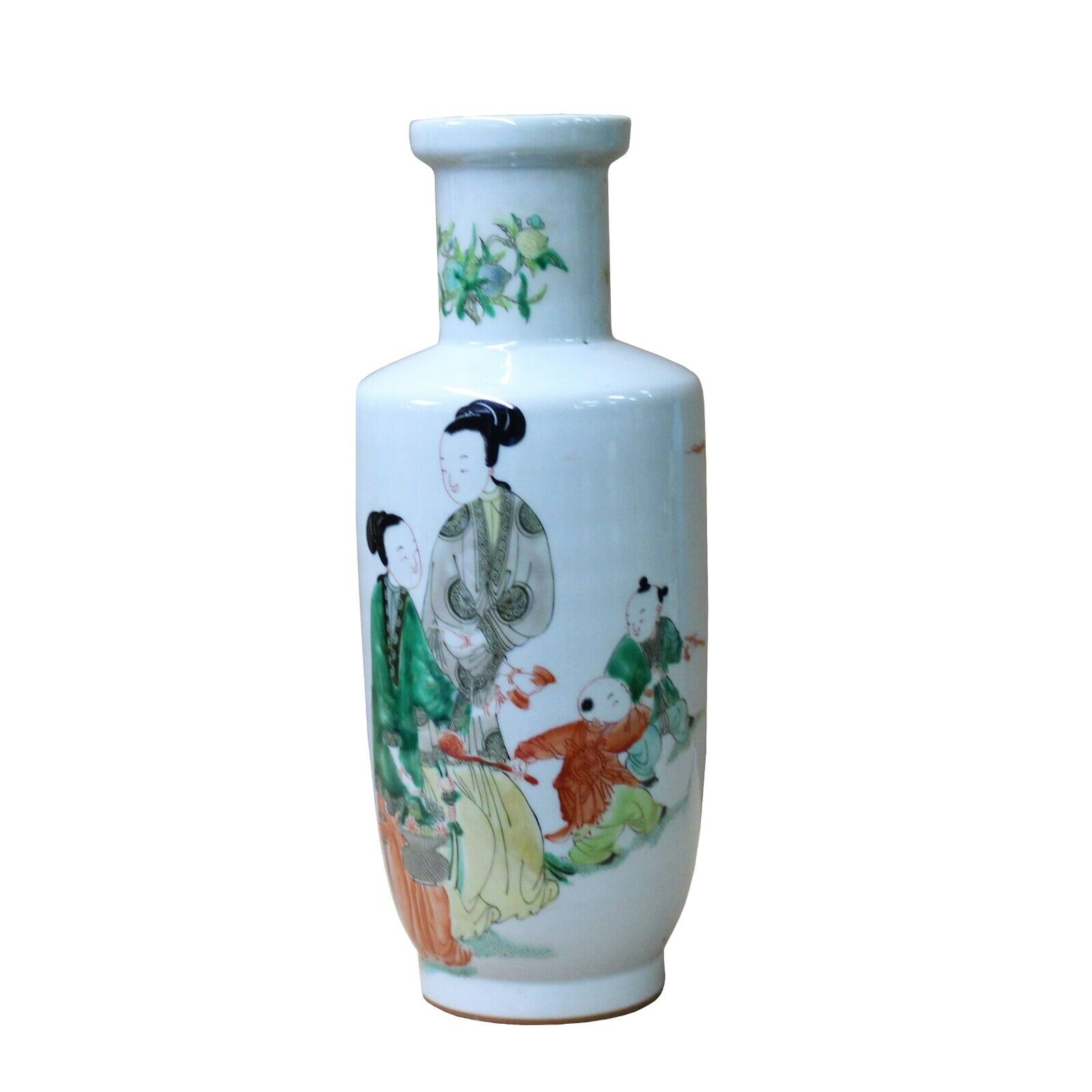 Chinese Distressed Off White Porcelain People Scenery Vase ws1081S Chinese Distressed Off White Porcelain People Scenery Vase ws1081S