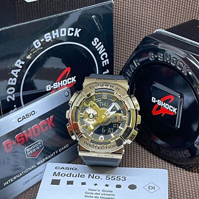 Pre-owned Casio G-shock Gm-110g-1a9 Metallic Gold Analog Digital Men's Fashion Sport Watch