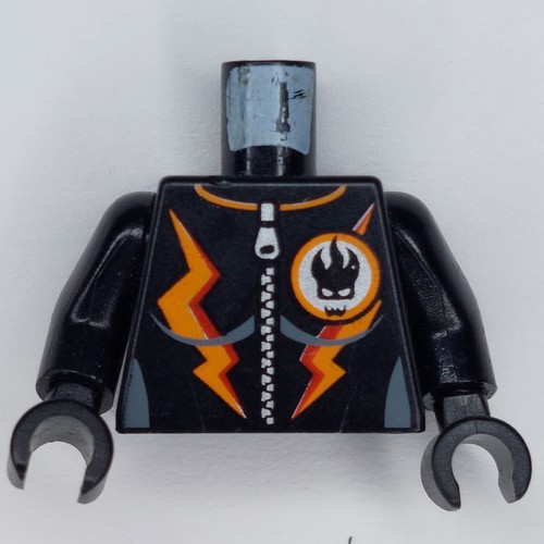 Lego Black Torso Agents Villain Female Orange Lightning