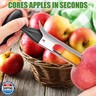 Apple Corer, Premium Stainless Steel Apple Corer Tool,Sturdy Ergonomic Handle, Easy to Use and Clean, Durable,Remover for Pears, Bell Peppers, Fuji, Honeycrisp, Pink Lady Apples (black)