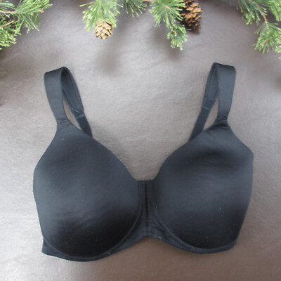 Amoena Bra 32DD Black Padded Underwire Adjustable Clasp Back