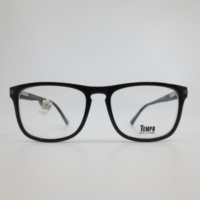 Tempo MP5102 BK Mens Eyeglasses Black Rectangular Frame 55-18-150