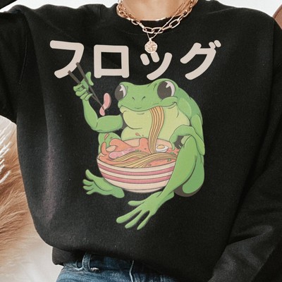 Japanese Frog Eating Ramen - Unisex Sweatshirt, Japanese & Anime Inspired Art, A
