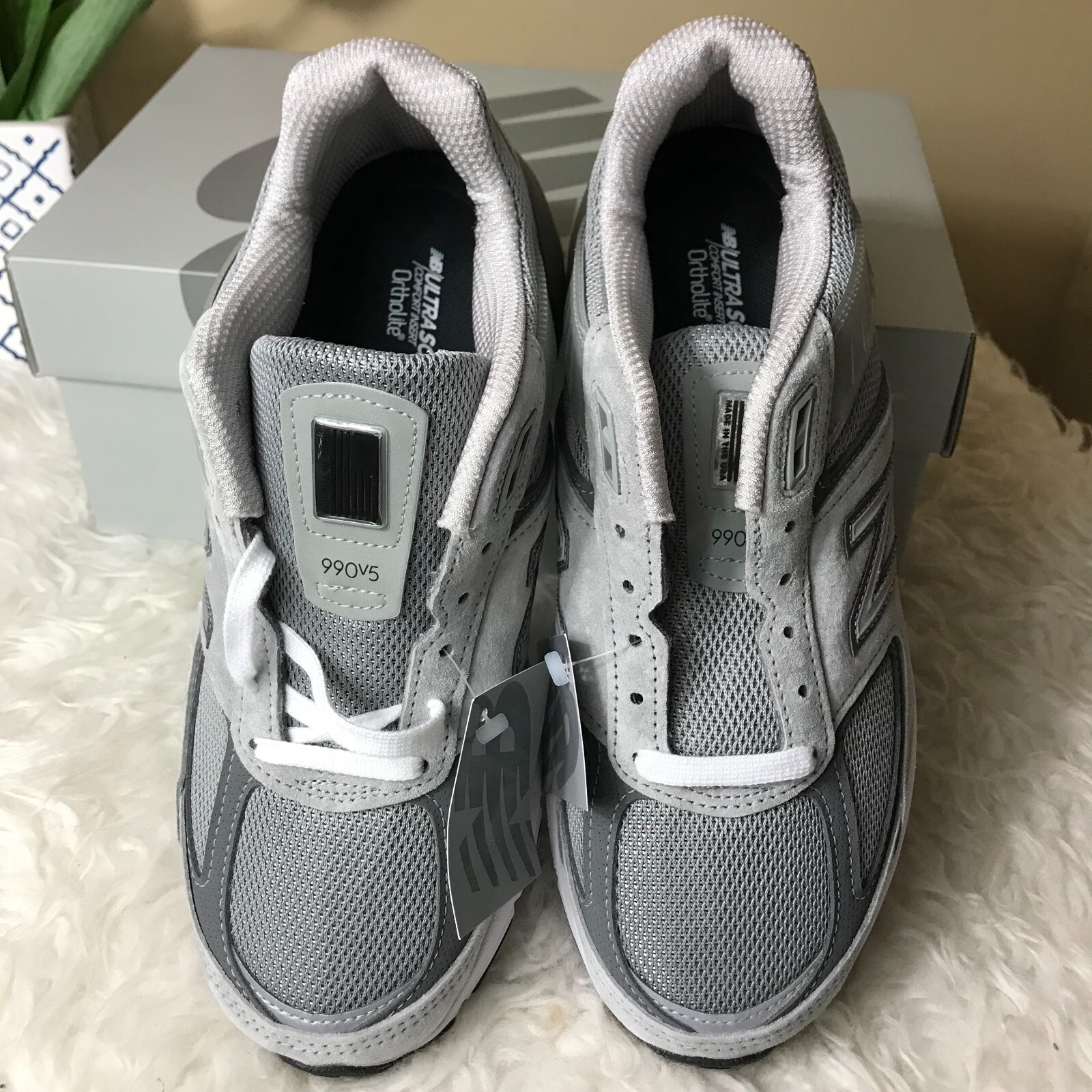 Pre-owned New Balance Balance 990v5 Made In Usa Castlerock Grey W990gl5 Women's Athletic Sneakers In Gray