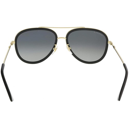 Pre-owned Gucci Men's Sunglasses Polarized Lens Gold And Black Metal Frame Gg0062s 011 In Gray
