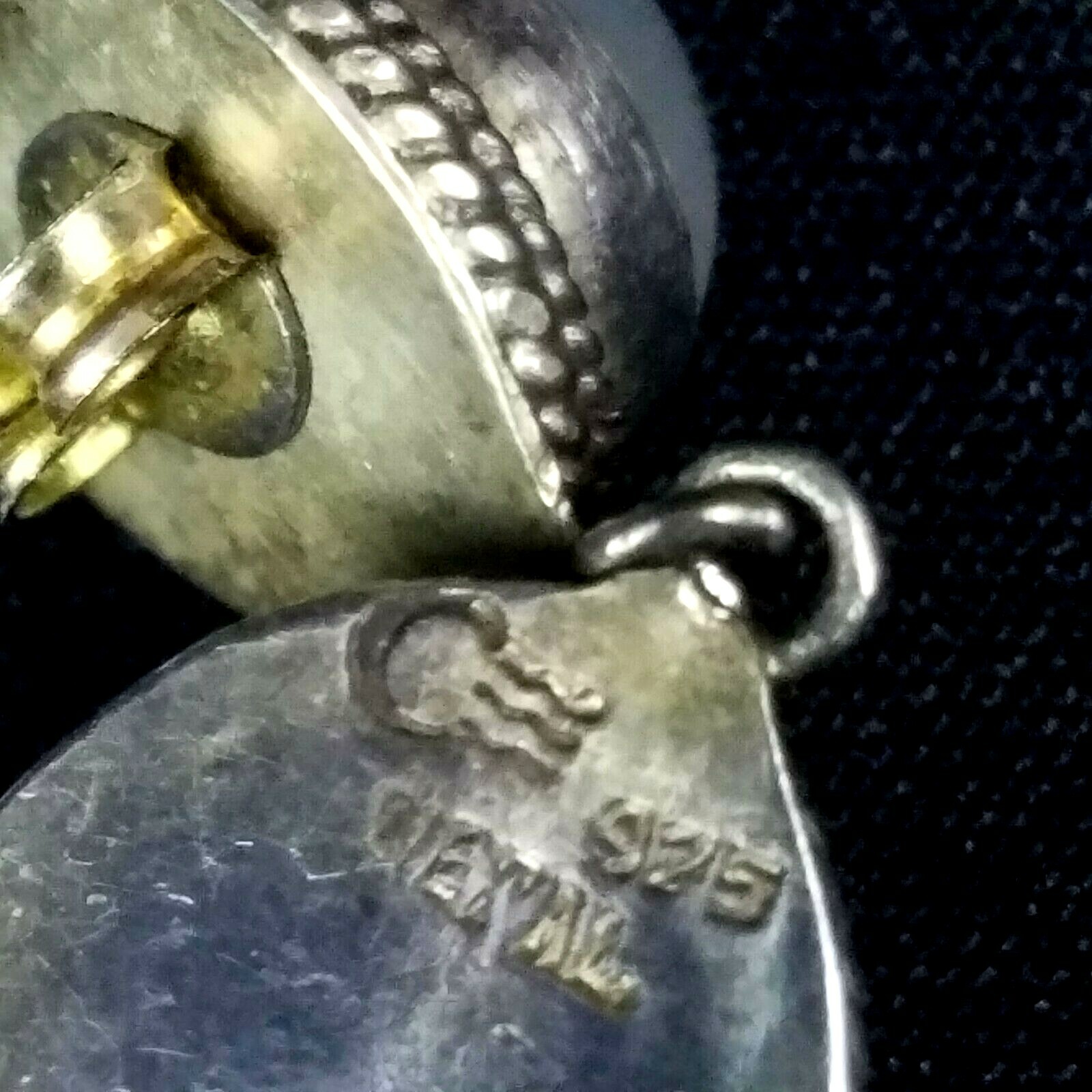 Sterling Silver Moonstone Earrings Nepal Vintage Dangle Pierced Post Clutch