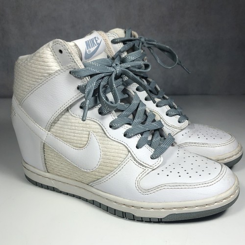 Nike White Dunk Sky Hi Essentials Hidden Wedge Shoes 644877