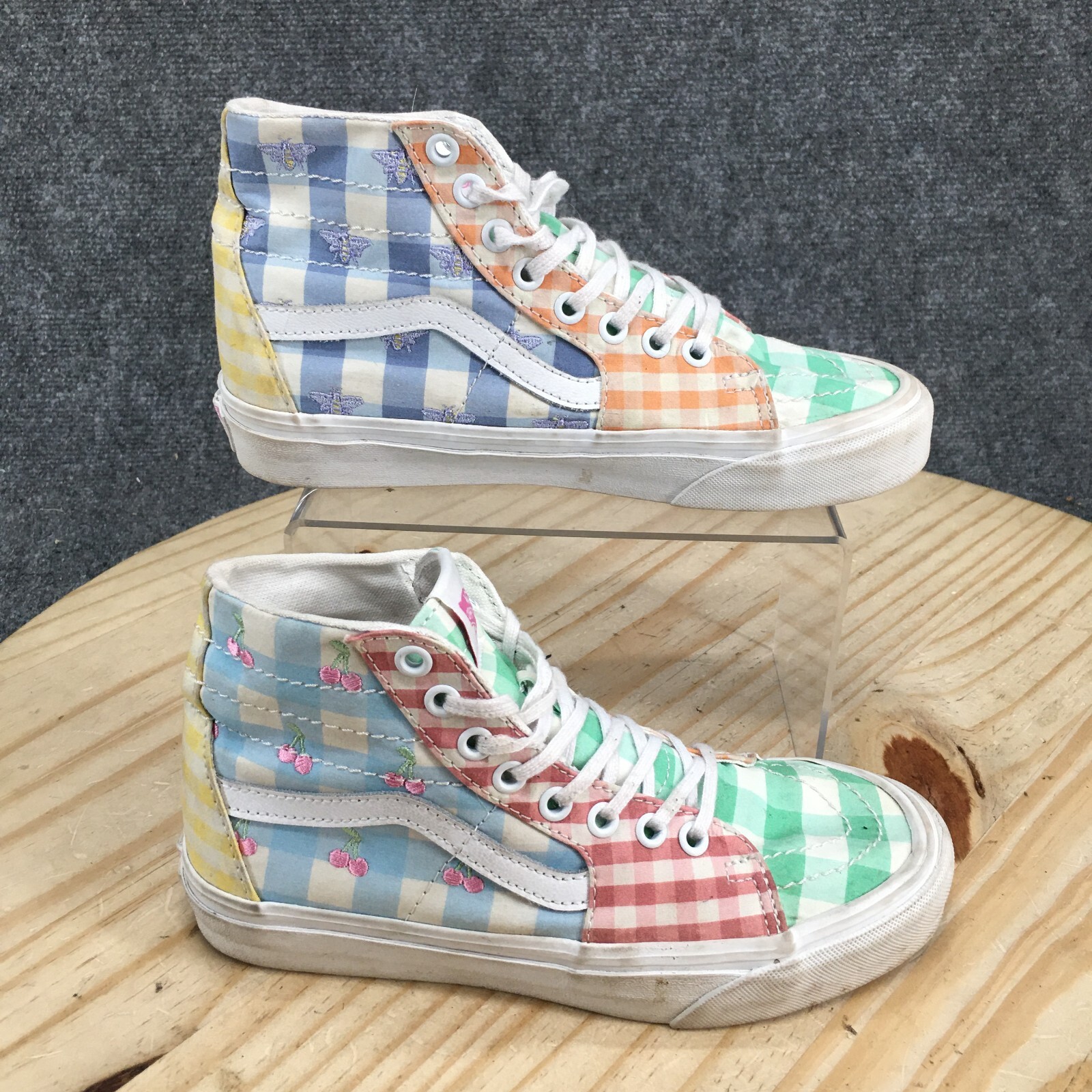 Vans Shoes Mens 4.5 Womens 6 Sk8-Hi Gingham Block Tapered Hi