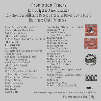 Baltimore Club .. White CD. Bmore Gutter Music