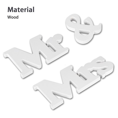 Mr and Mrs Wedding Wooden Sign Wood Letters Decor Table Top Standing Party Props