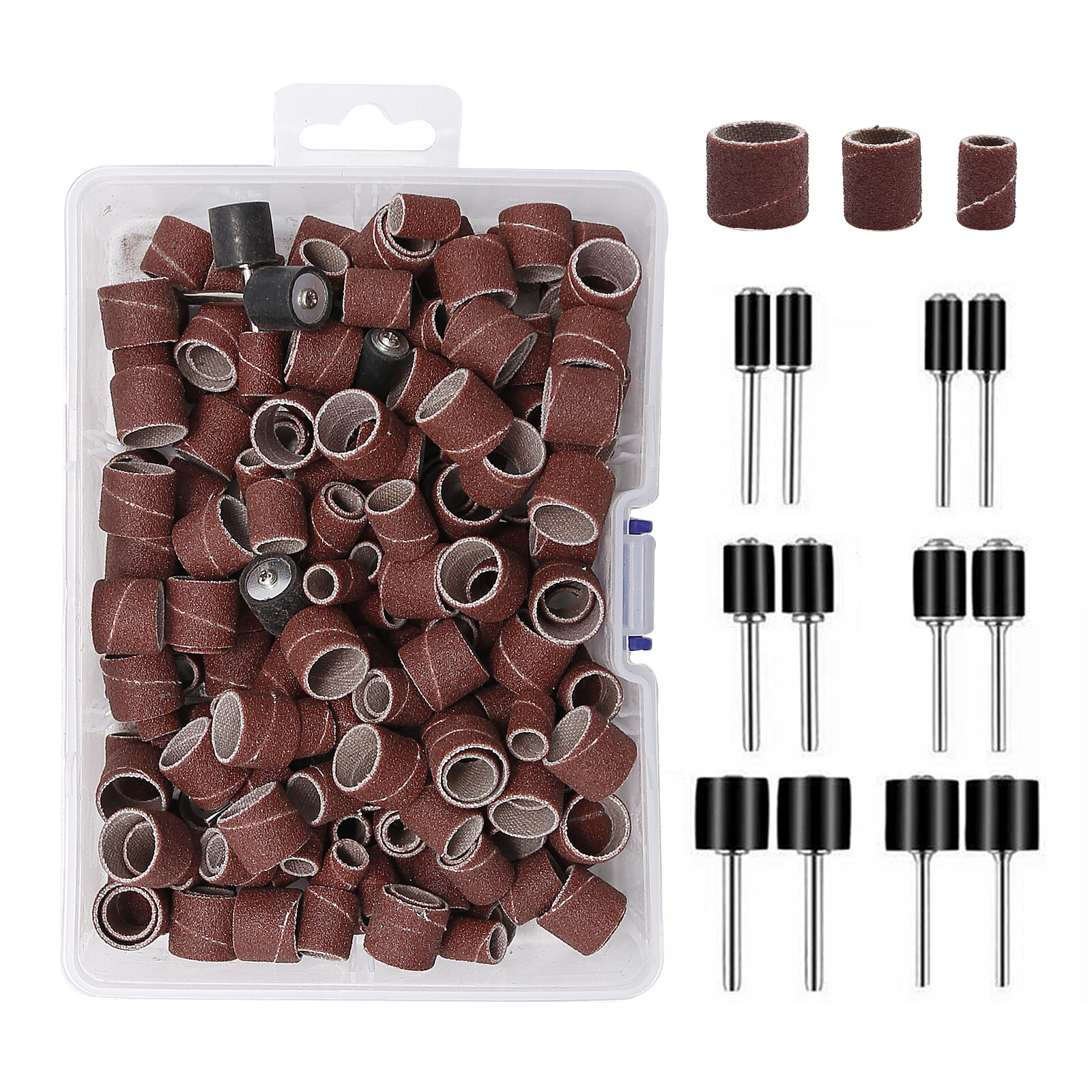 252PCS Sanding Drum Kit For Nail Drill Bits Dremel Accessories Rotary Tool w/Box