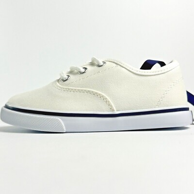 Janie And Jack Unisex White Twill Sneaker Kids Lace Up Shoes