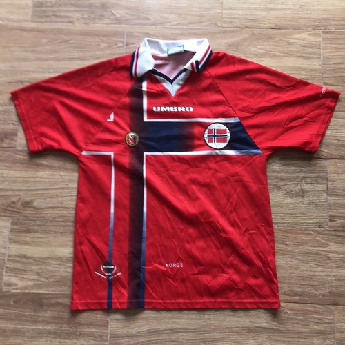 ウェア 98 Norge HOME uniform M NORWAY 1998 HOME JERSEY – retrokitshop.com
