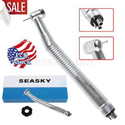 Dental High Fast Speed/Low Speed Motor Contra Angle 4H Straight Handpiece Black