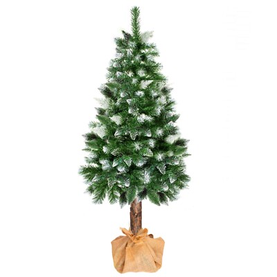 Weihnachtsbaum 160, 180, 220cm Diamantkiefer mit Naturstamm Kunstschnee Ständer