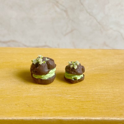 2PC Dollhouse Miniature 1:12 Scale Chocolate Matcha Cakes Dessert Delicious Food