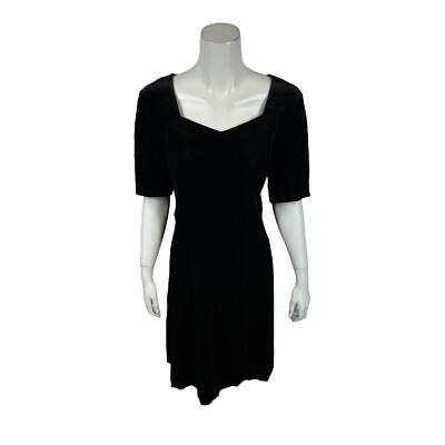 Isaac Mizrahi Women's Always Isaac Regular Velvet Dress Pitch Black 1X Plus Size