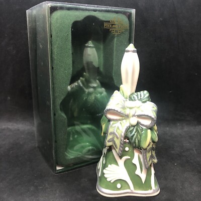 Fitz & Floyd Winter Garden Dinner Bell Christmas Green White Silver 2009 5.5'' T
