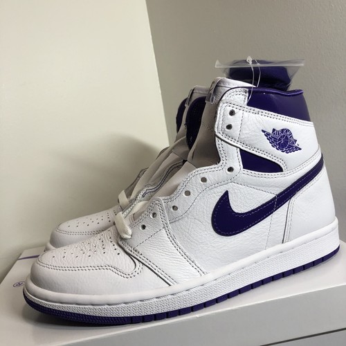 Pre-owned Jordan Brand Women's Nike Air  1 High Og Shoes White Court Purple Cd0461-151
