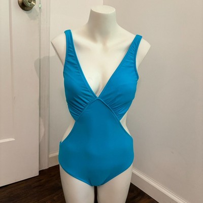 Venus size 8 Neon Light Blue Cutout Open Back One Piece Bathing Suit Beach