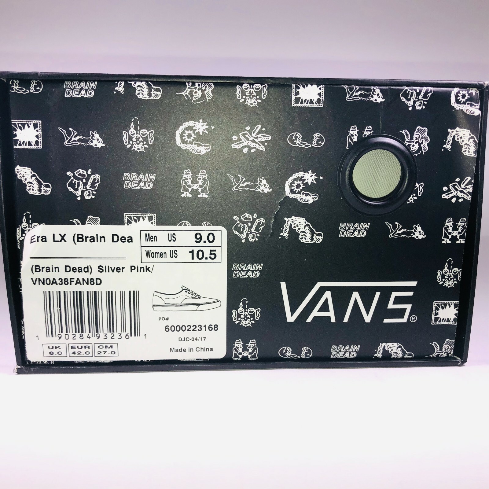 Pre-owned Vans Braindead Era Lx Silver Pink Marshmallow White Sneakers Vn0a38fan8d Size 9