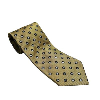 Breuer Gold Geometric Polka Dot 100% Silk Mens Necktie Made in France Luxury Tie