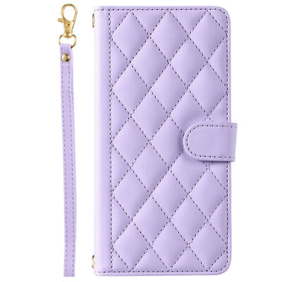 For iPhone 15 Pro Max 14 13 12 11 XR Flip Folio Card Wallet Women Crossbody Case