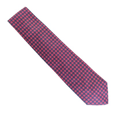 Tie Rack Men Necktie 100% Silk Geometric Blue Red Size 60x4 - NWOT - Italy